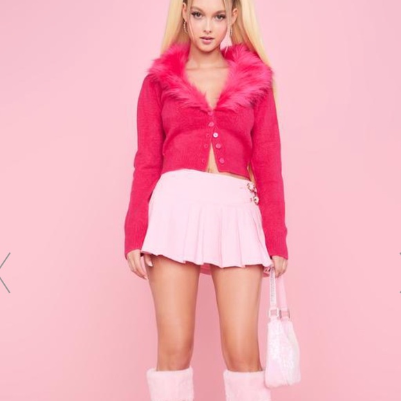 Sugar Thrillz Sweaters - DOLLSKILL | Sugar Thrillz Diva Social Status Faux Fur Cardigan
